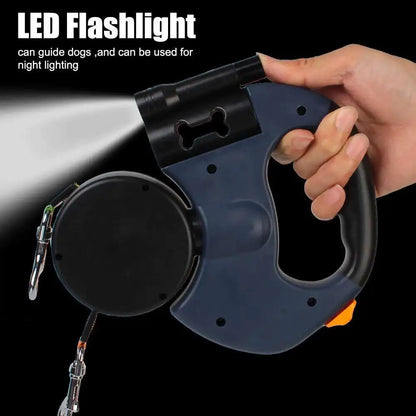 Auto Retractable Dog Leash with LED Flashlight