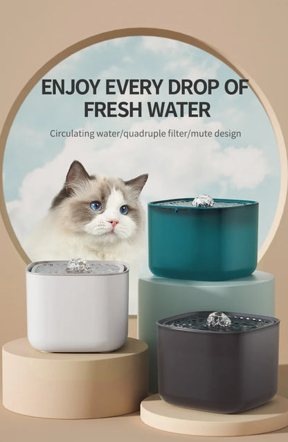 Large Capacity Auto Recirculating Cat Water Fountain