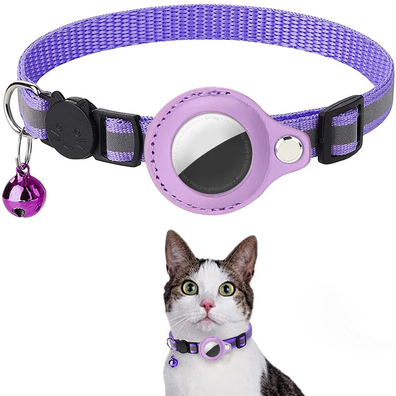 Reflective Cat Collar with AirTag Holder