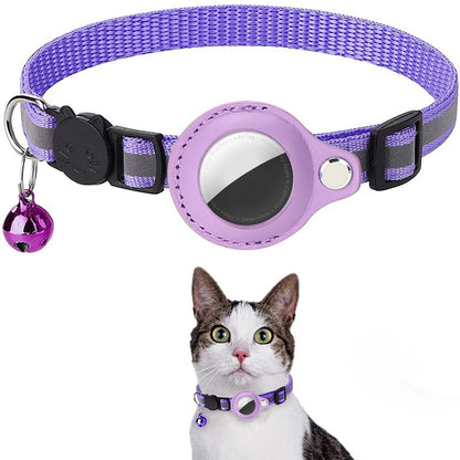 Reflective Cat Collar with AirTag Holder