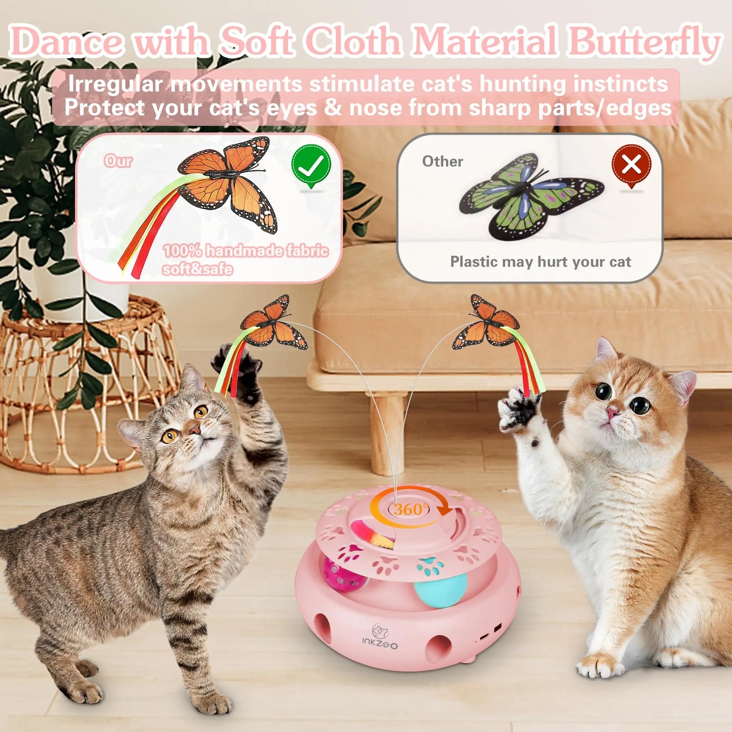 Interactive 4-in-1 Cat Toy with USB Charging