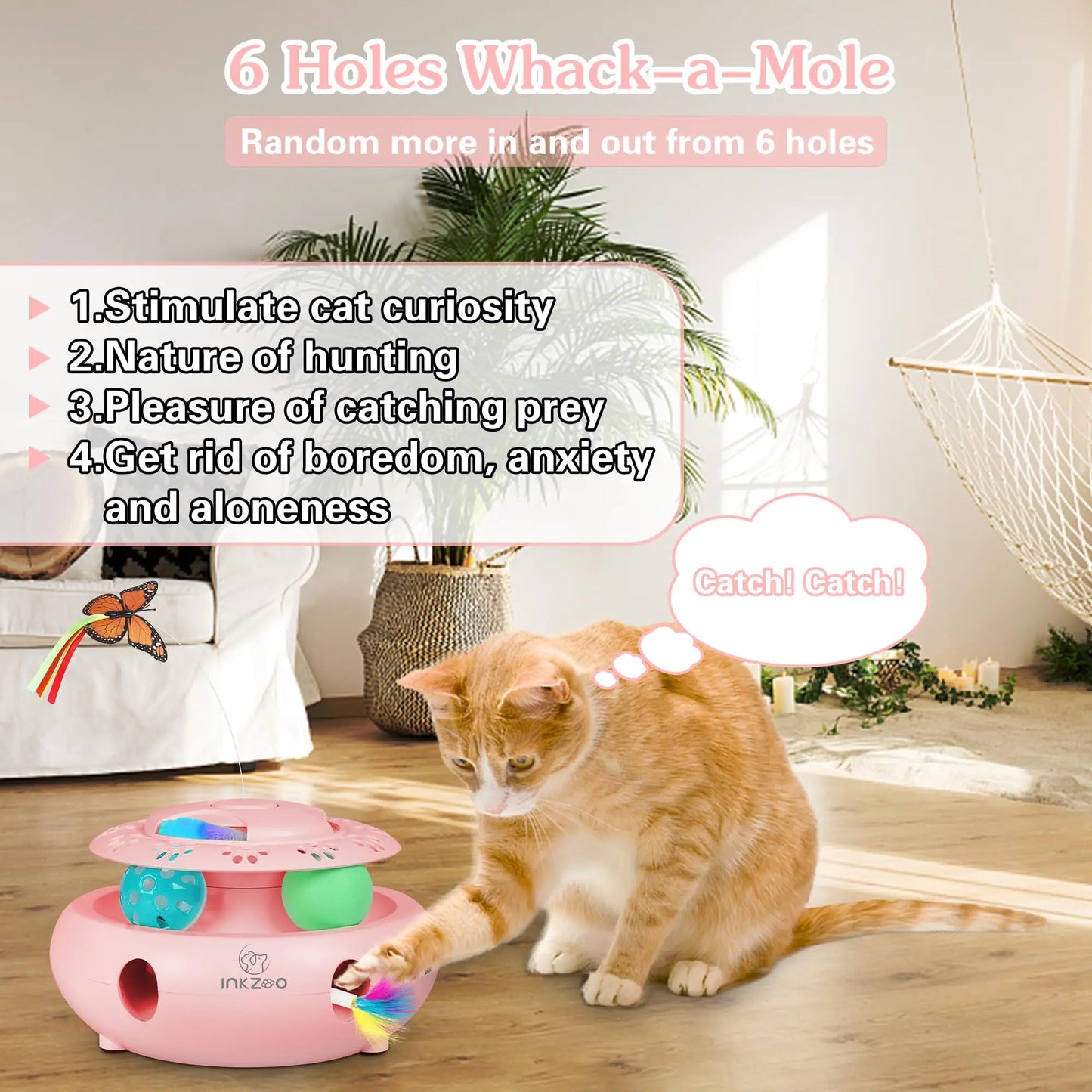 Interactive 4-in-1 Cat Toy with USB Charging