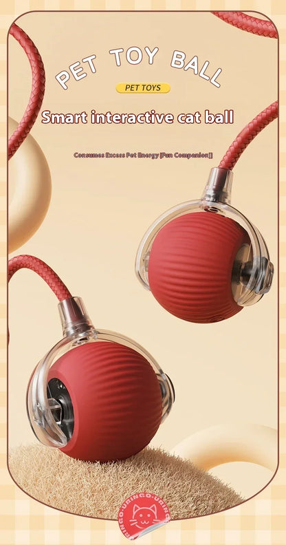 Interactive Motion Activated Plush Cat Toy Ball