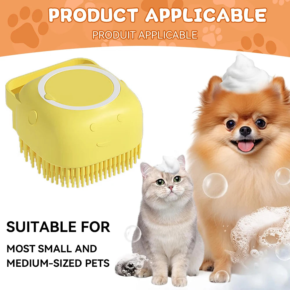 Silicone Pet Bathing Brush and Massage Tool