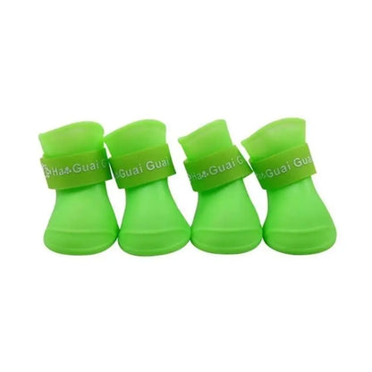 Green and Purple Waterproof Rain Shoes Set