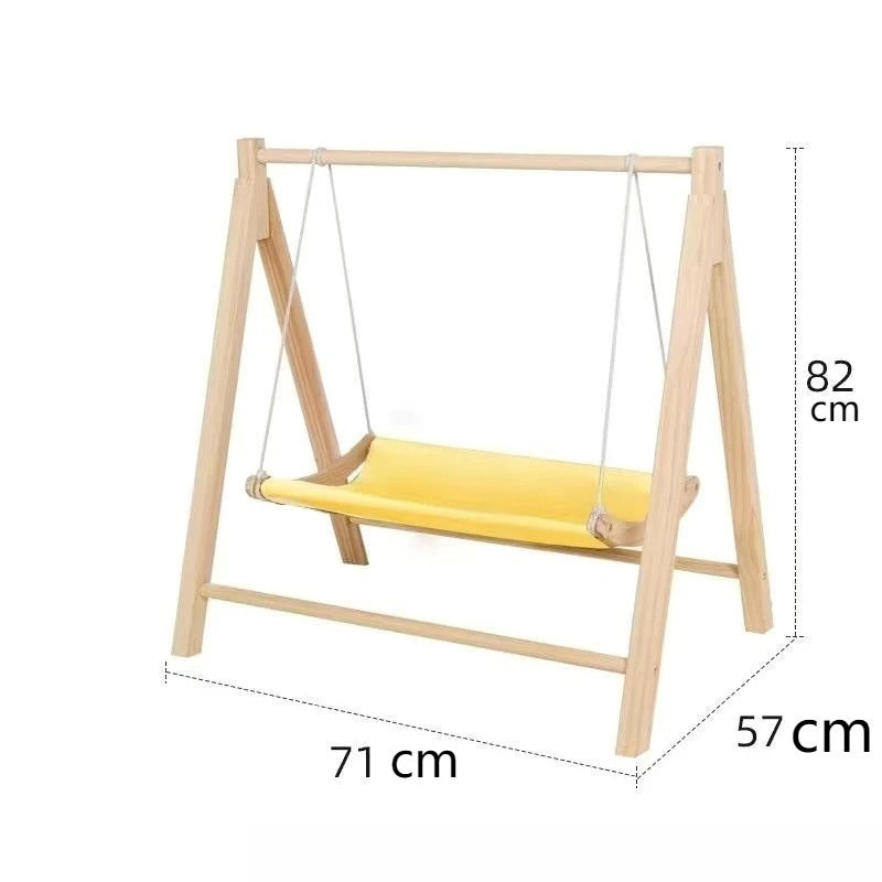 Double Layered Pet Hammock Light Luxury Cat Swing Large Capacity Wooden Cat Bed Floor Standing Comfortable and Stable Cat Bed
