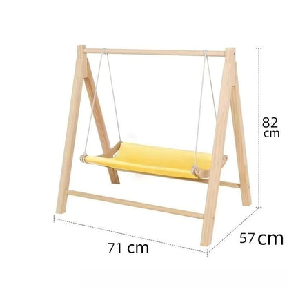 Double Layered Pet Hammock Light Luxury Cat Swing Large Capacity Wooden Cat Bed Floor Standing Comfortable and Stable Cat Bed