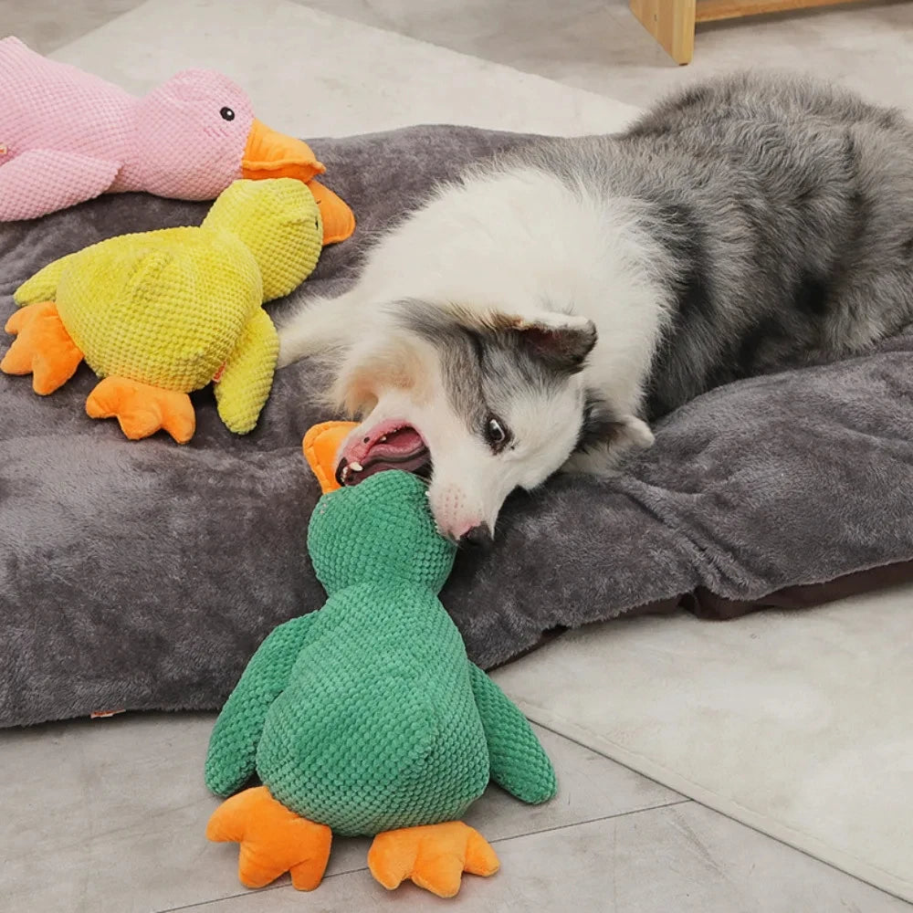 Interactive Plush Duck Chew Toy for Large Pets