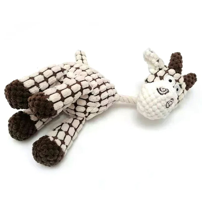 Fun Corduroy Donkey Chew Toy With Squeaker