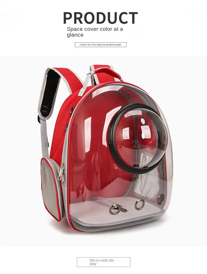 {As seen in Argylle} Space Capsule Pet Backpack-Airline Approved Transparent Carrier [Large Capacity + 360° Ventilation + Dual Handles]