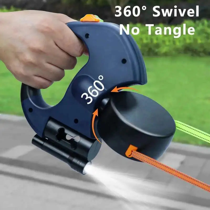 Auto Retractable Dog Leash with LED Flashlight