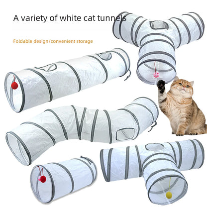 White Cat Tunnel Playground Interactive Toy