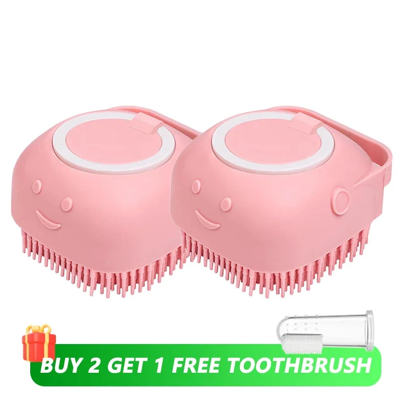Silicone Pet Bathing Brush and Massage Tool