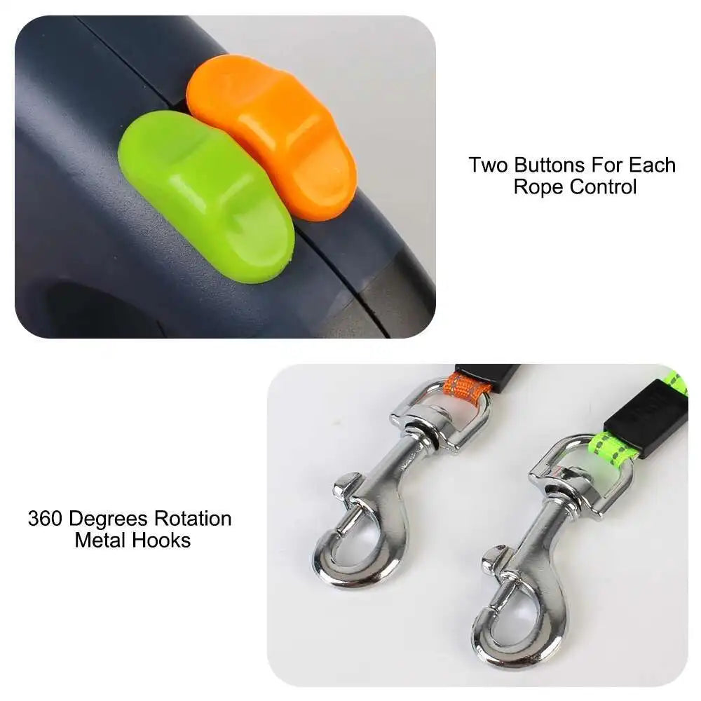 Auto Retractable Dog Leash with LED Flashlight