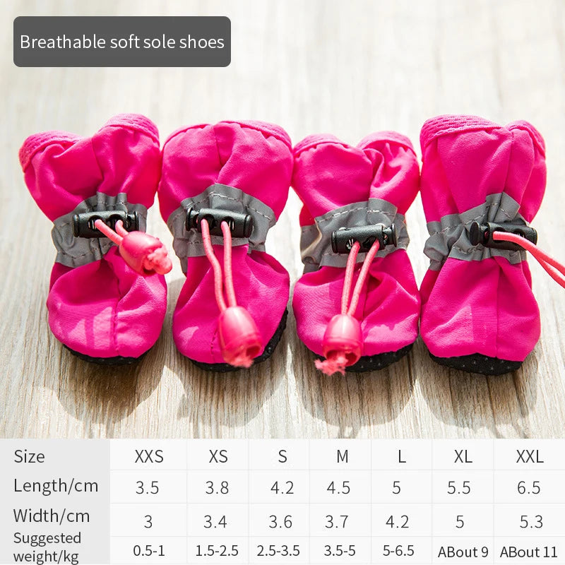 Waterproof Anti-Slip Pet Rain Boots Set