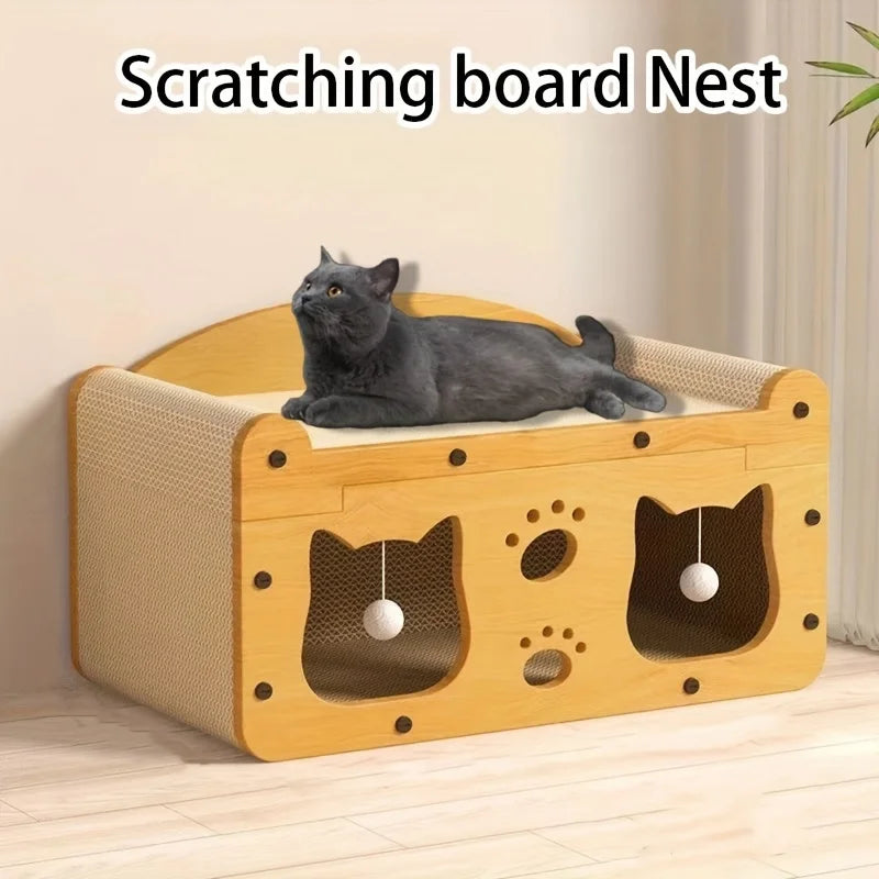 Cat Scratch Sofa with Interactive Toys