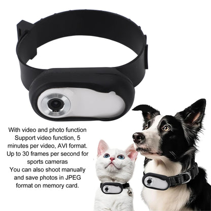 Pet Sport Camera Support Memory Card Cat Camera Collar USB Rechargeable 170° Wide Angle HD 1080P Portable for Cats