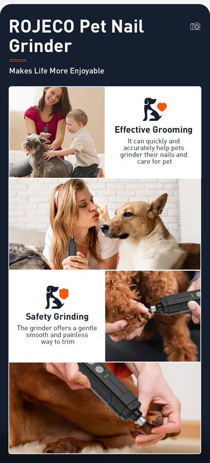 Electric Dog Nail Clippers With Rechargeable LED Lights